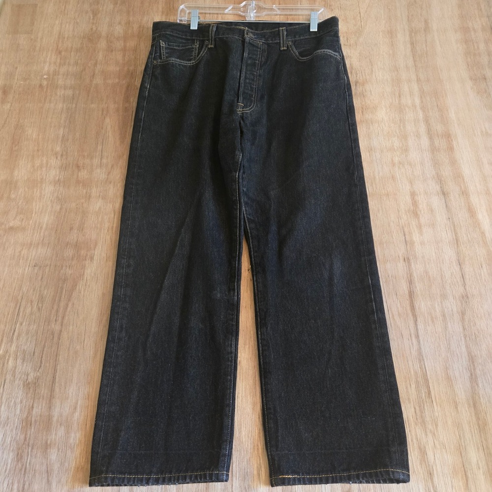 Levis 501 Original Fit Mens Dark Wash 38x30 Button Fly Straight Leg Jeans
